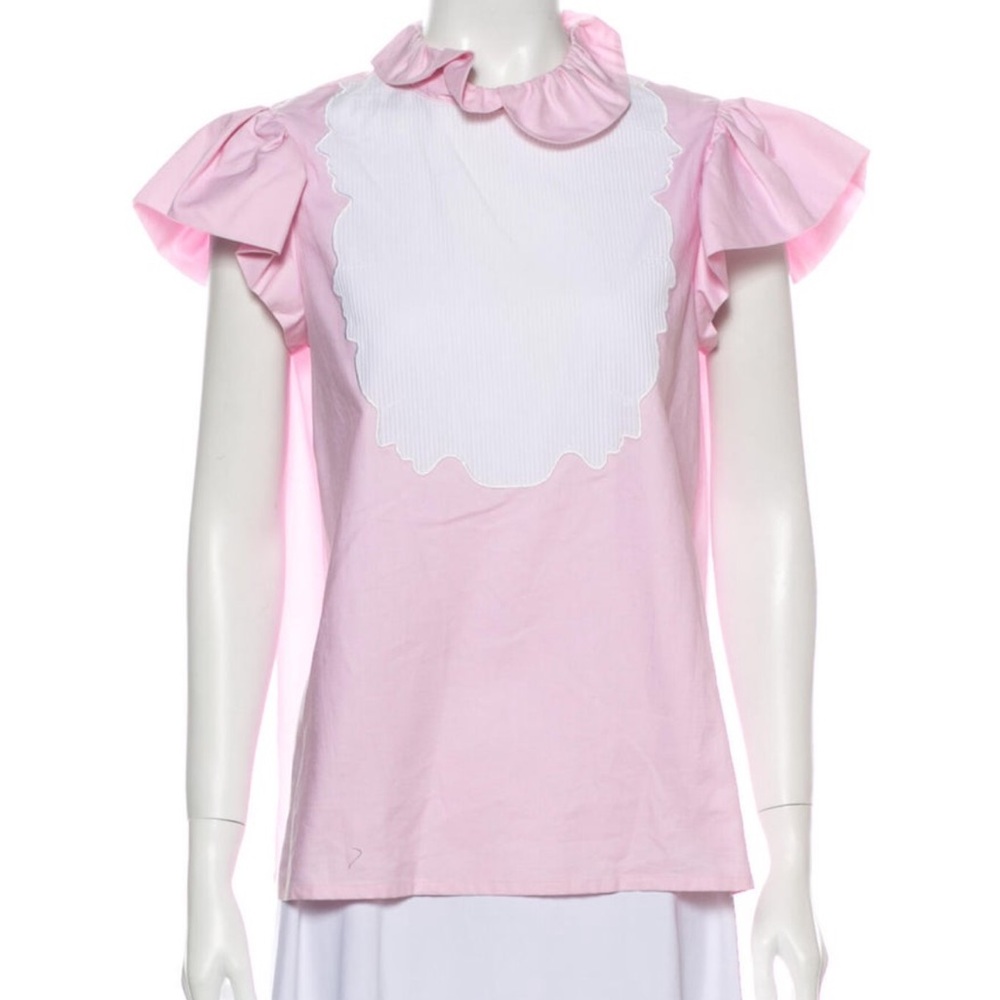 RARE Vintage style pink Vivetta Ruffle Blouse sz M/US6/IT42